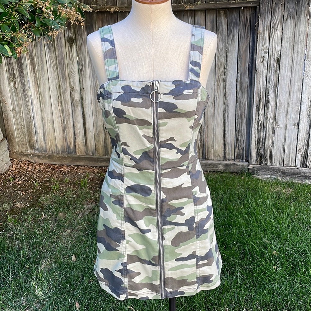Divided Camouflage Mini Dress